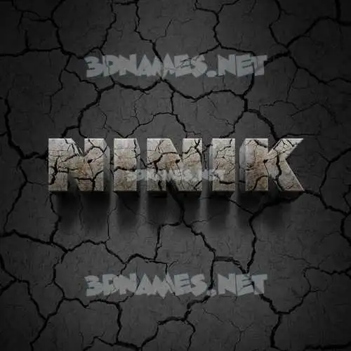 ninik in Cracked Stone style - 3D name wallpaper