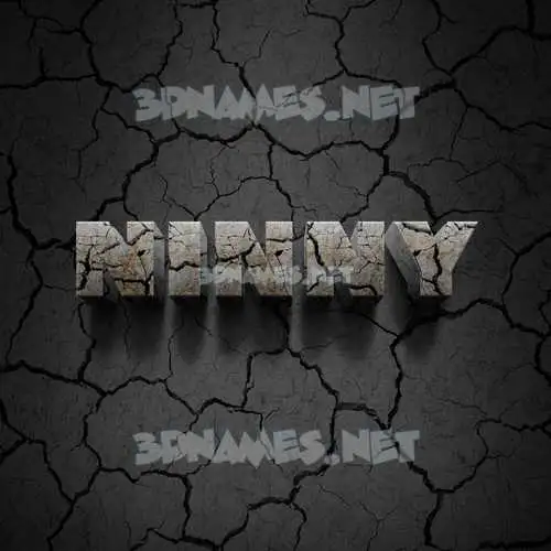 ninny in Cracked Stone style - 3D name wallpaper