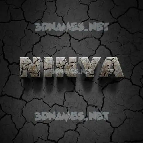 ninya in Cracked Stone style - 3D name wallpaper