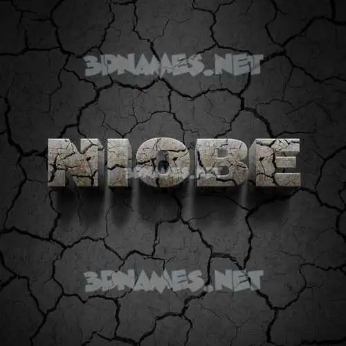 niobe in Cracked Stone style - 3D name wallpaper