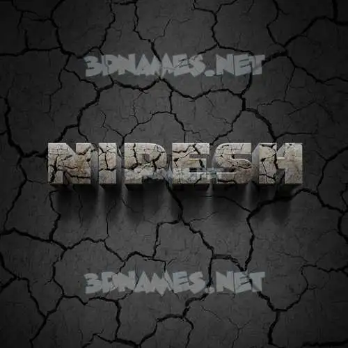 nipesh in Cracked Stone style - 3D name wallpaper