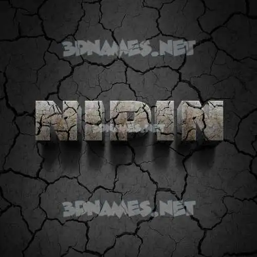 nipin in Cracked Stone style - 3D name wallpaper