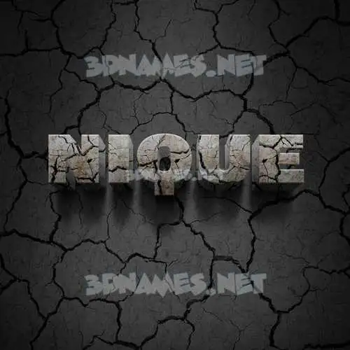 nique in Cracked Stone style - 3D name wallpaper nique in Cracked Stone style - 3D name wallpaper