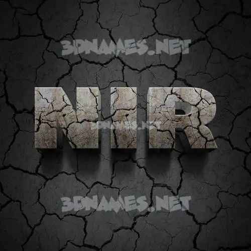 nir in Cracked Stone style - 3D name wallpaper