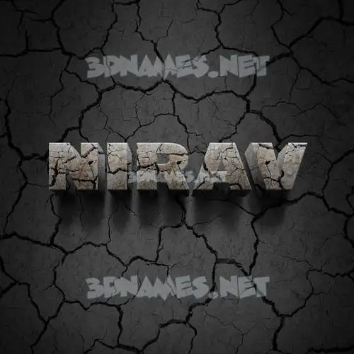 nirav in Cracked Stone style - 3D name wallpaper