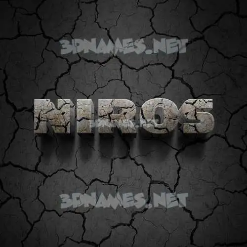 niros in Cracked Stone style - 3D name wallpaper