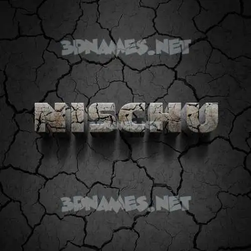 nischu in Cracked Stone style - 3D name wallpaper