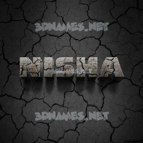 nisha in Cracked Stone style - 3D name wallpaper