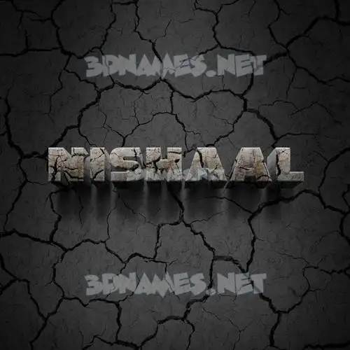 nishaal in Cracked Stone style - 3D name wallpaper