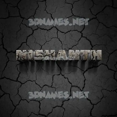 nishanth in Cracked Stone style - 3D name wallpaper