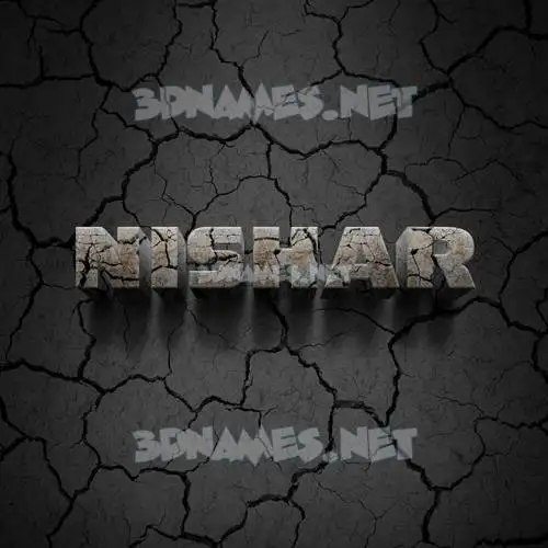nishar in Cracked Stone style - 3D name wallpaper