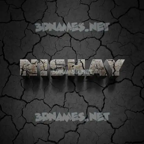 nishay in Cracked Stone style - 3D name wallpaper