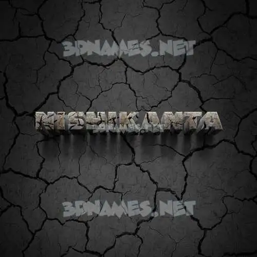 nishikanta in Cracked Stone style - 3D name wallpaper