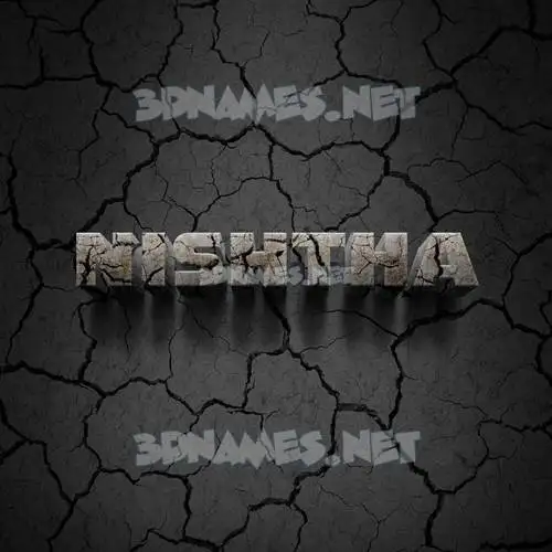 nishtha in Cracked Stone style - 3D name wallpaper