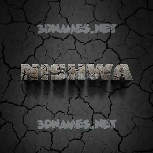 nishwa in Cracked Stone style - 3D name wallpaper