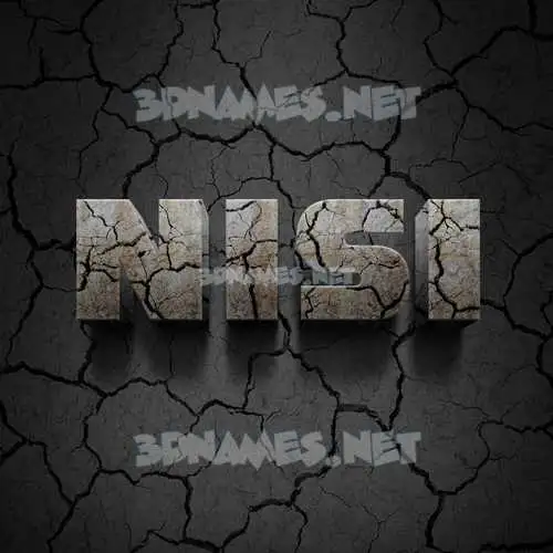 nisi in Cracked Stone style - 3D name wallpaper