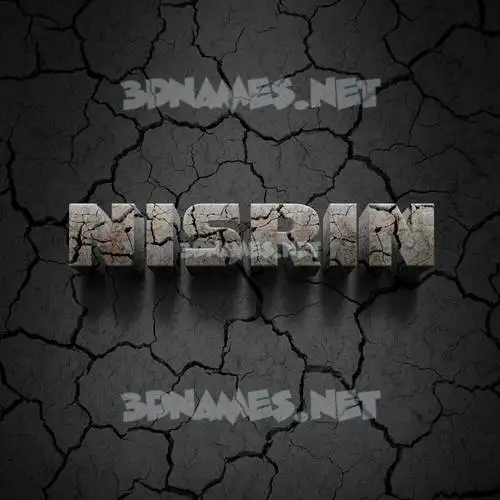 nisrin in Cracked Stone style - 3D name wallpaper
