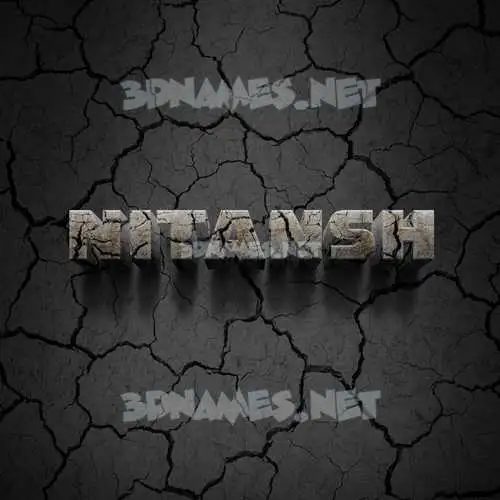 nitansh in Cracked Stone style - 3D name wallpaper