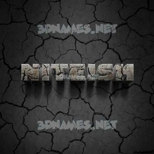 niteish in Cracked Stone style - 3D name wallpaper