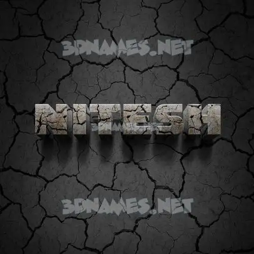 nitesh in Cracked Stone style - 3D name wallpaper