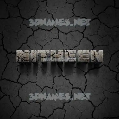 nitheen in Cracked Stone style - 3D name wallpaper