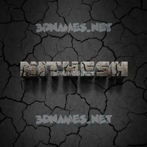 nithesh in Cracked Stone style - 3D name wallpaper