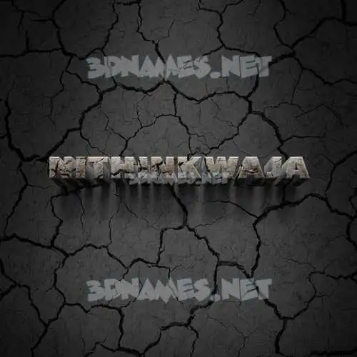 nithinkwaja in Cracked Stone style - 3D name wallpaper