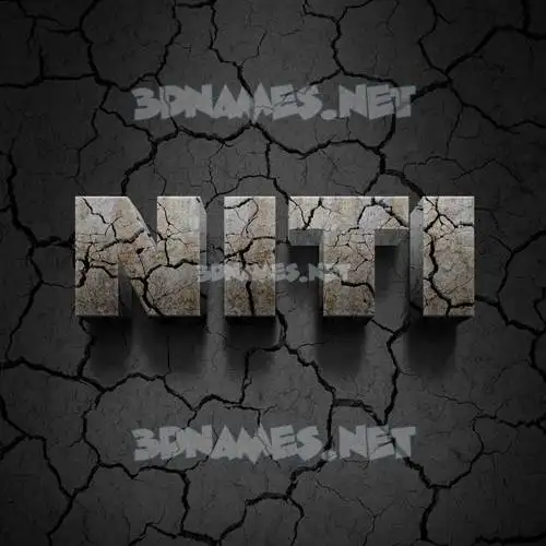 niti in Cracked Stone style - 3D name wallpaper
