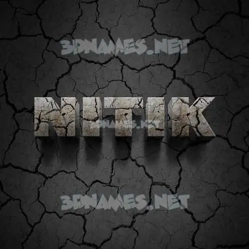 nitik in Cracked Stone style - 3D name wallpaper nitik in Cracked Stone style - 3D name wallpaper