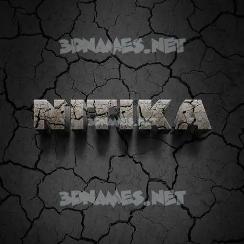 nitika in Cracked Stone style - 3D name wallpaper
