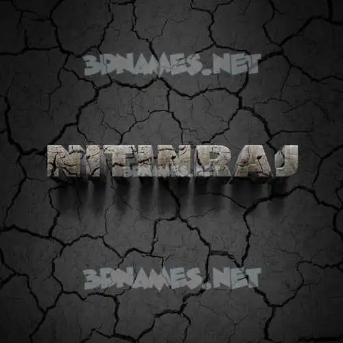 nitinraj in Cracked Stone style - 3D name wallpaper