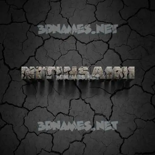 nitinsaini in Cracked Stone style - 3D name wallpaper