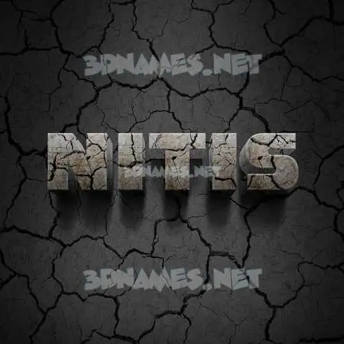 nitis in Cracked Stone style - 3D name wallpaper