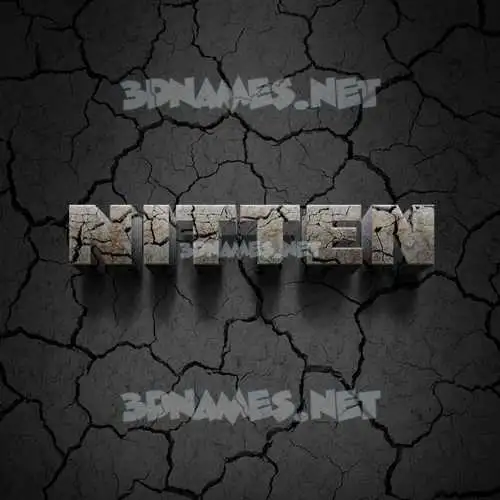 nitten in Cracked Stone style - 3D name wallpaper