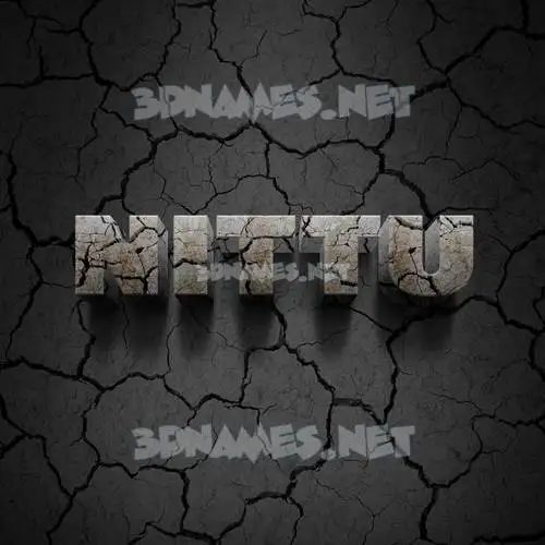 nittu in Cracked Stone style - 3D name wallpaper
