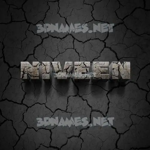 niveen in Cracked Stone style - 3D name wallpaper