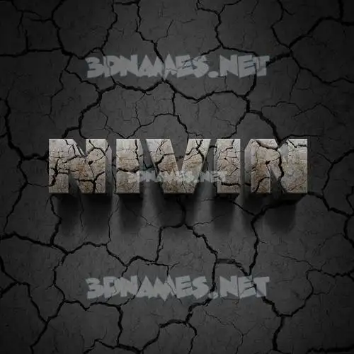 nivin in Cracked Stone style - 3D name wallpaper