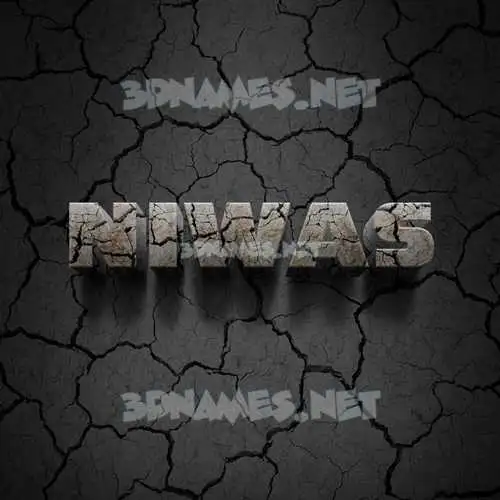 niwas in Cracked Stone style - 3D name wallpaper