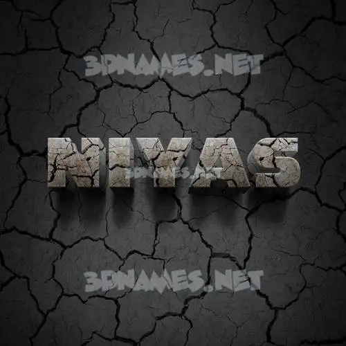 niyas in Cracked Stone style - 3D name wallpaper
