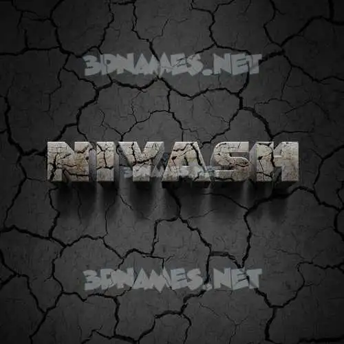 niyash in Cracked Stone style - 3D name wallpaper