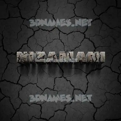 nizamani in Cracked Stone style - 3D name wallpaper