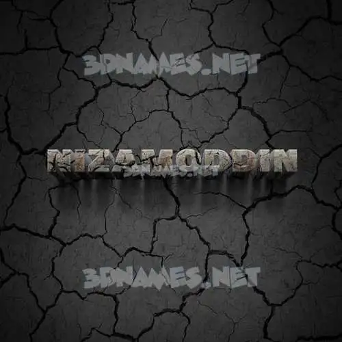 nizamoddin in Cracked Stone style - 3D name wallpaper