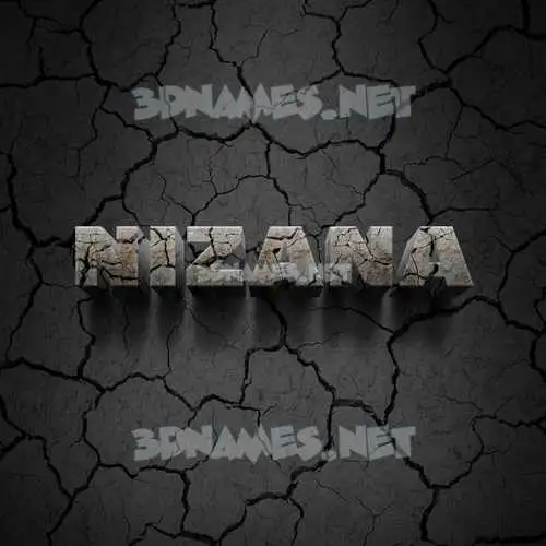 nizana in Cracked Stone style - 3D name wallpaper