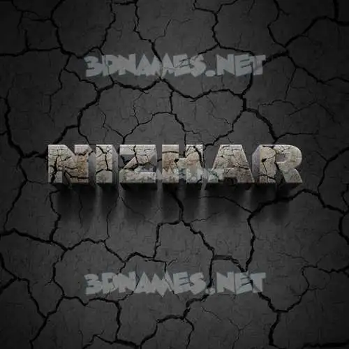 nizhar in Cracked Stone style - 3D name wallpaper
