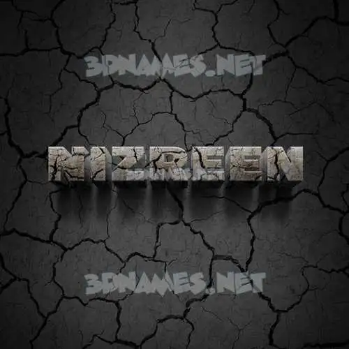 nizreen in Cracked Stone style - 3D name wallpaper