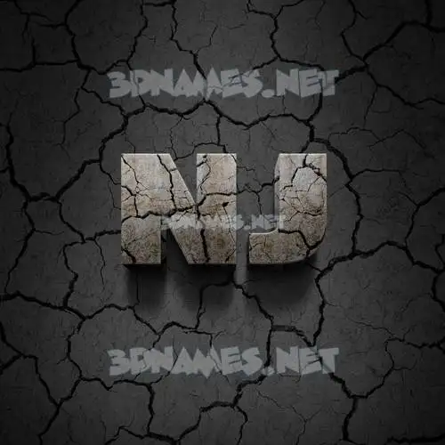 nj in Cracked Stone style - 3D name wallpaper nj in Cracked Stone style - 3D name wallpaper