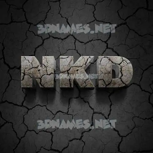 nkd in Cracked Stone style - 3D name wallpaper nkd in Cracked Stone style - 3D name wallpaper