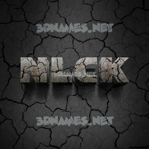 nlck in Cracked Stone style - 3D name wallpaper nlck in Cracked Stone style - 3D name wallpaper