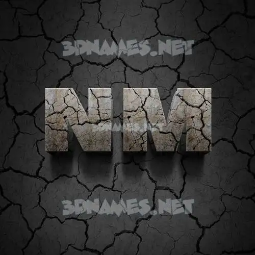 nm in Cracked Stone style - 3D name wallpaper nm in Cracked Stone style - 3D name wallpaper