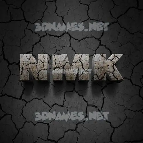 nmk in Cracked Stone style - 3D name wallpaper